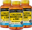 Mason Natural Calcium Magnesium & Zinc, 300,Day Supply, Supports Normal Bone Health & Immune System Booster, 3 Pack