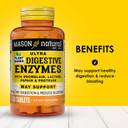 Mason Natural Plant Based Ultra Digestive Enzymes With Bromelain, Lactase, Papain & Protease - Supports Healthy Digestion & May Reduce Bloating, 60 Capsules