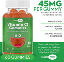 Maxi-Health Vitamin C Gummies With Zinc - Maxi-Health Vitamin C With Zinc For Children And Adults - Respiratory Support And Immune Booster - No Preservatives And Artificial Flavors - 60 Fruit Shaped Gummies