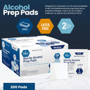 Med Pride Sterile Alcohol Prep Pads, Antiseptic, Individually Wrapped, Medical Grade, Latex Free, 2 Ply, 100 Count