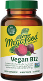 Megafood Vegan Vitamin B12, Vitamin B Supplement With Vitamin B6, B12 Vitamins, And Folic Acid, Supports Cellular Energy Production, Nervous System Health & Cardiovascular Function - 30 Tablets