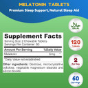 Melatonin Chewable Tablets - Sleep Support For Adults - For Regulated Sleep Cycle - Non-Gmo & Keto Friendly, 6Mg 60 Servings, 3Mg 120 Servings
