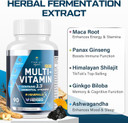 Men Multivitamins 50 Plus - Daily Multivitamin For Men With Fermented Herbal Extracts & 43 Vitamins And Minerals - Mens Vitamins Supports Memory & Brain, Energy, Bone Health