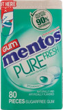 Mentos Pure Fresh Spearmint Sugar Free Chewing Gum With Xylitol Sweetener, Paperboard Bottle, 80 Pieces