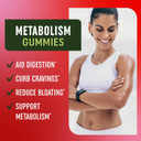 Metabolism Gummies With Apple Cider Vinegar | Energy, Digestion & Lean Body Mass Support | Apple Cider Vinegar Gummies With The Mother, B12 & Folate | Metabolism Support For Women & Men | 60 Ct