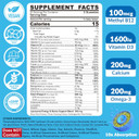 Methylated Multivitamin For Men Gummies, Vegan Omega 3, Coq10, Zinc, Vitamin A C D3 K2 E B Complex, Calcium, Magnesium, Lycopene - Liposomal Vitamins - Energy, Immune, Bone, Brain, Sugar Free, 120 Cts