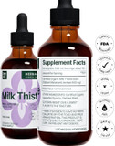 Milk Thistle 4 Fl Oz Liquid Extract - Natural Liver Support Drops - Cleanse And Detox Herbal Supplement - Silybum Marianum Tincture For Man & Woman - Family Size - High Potency - 90-Day Supply