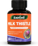 Milk Thistle Capsules 19000Mg Equivalent, 50X Concentrated Seed Extract & 80% Silymarin Standardized, Liver Support Supplement, Vegan, Non-Gmo, 120 Capsules