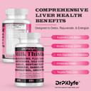 Milk Thistle Capsules For Liver Detox & Cleanse Support  With Dandelion Root, Resveratrol, Artichoke, Moringa, Silymarin  120 Capsules (60-Day Supply)