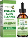 Mullein Drops For Lungs With Licorice, Marshmallow Root, Chlorophyll, 4 Fl.Oz Sugar Free Mullein Drops For Lung Detox, Respiratory & Immune Wellness, Lung & Bronchial Cleanse For Smokers, No Alcohol