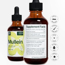 Mullein Leaf 4 Fl Oz Liquid Extract - Natural Lung Cleanse & Detox Supplement - Respiratory Health And Immune Support Tincture - Family Size - High Potency Drops - 90-Day Supply