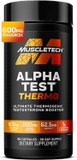 Muscletech Thermogenic Testosterone Booster For Men, Alphatest Thermo - T-Boost Mens Supplement With Tribulus Terrestris - Male Gym Workout Supplements For Muscle Growth, Stamina & Energy - 90 Pills