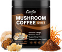 Mushroom Coffee Powder, 10 Mushroom Blend Supplements With Lion'S Mane, Chaga, Cordyceps, L-Theanine For Energy, Focus, Cognitive And Immunity, 50 Serving