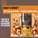 Mushroom Ground Coffee W/ 10 Organic Mushroom Extracts - King Trumpet, Agaricus Blazei, Willow Bracket, Lion'S Mane, Chaga, Reishi, Cordyceps, Turkey Tail, Maitake, Shiitake 340G (Perfect 10)