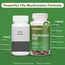 Mushroom Supplement -10 Mushrooms Blend, Reishi, Lions Mane, Cordyceps, Chaga, Turkey Tail, Maitake, Shiitake, Chaga, Nootropic Complex