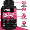 Myo-Inositol & D-Chiro Inositol Supplement Capsules - 40:1 Ratio Inositol Supplement For Women 2050Mg With Vitamin B8 Pills - Natural Supplements For Female Women Support & Womens Health 120 Capsules