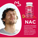 Nac Gummies 600Mg, N Acetyl Cysteine Supplement With Glutathione, Resveratrol, Magnesium, Coq10, Nac Chewable For Antioxidants & Immune Support, Strawberry Flavor 60 Gummies