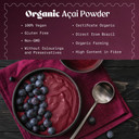 Naturalebio Organic Acai Powder - 8Oz Freeze Dried Acai Berry Powder (Freeze Dried) From Brazil - Dried Raw Food From Acai Fruit, Extract From Pulp Of Acai Berries