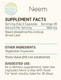 Neem 60 Capsules, 500 Mg, Neem (Azadirachta Indica) Dried Leaf (60 Capsules)