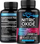 Nitric Oxide Supplement For Men & Women 2250 Mg - Nitric Oxide Booster - Pine Bark | L-Arginine | L-Citrulline | Beet Root | Vitamin C & B12 - Muscles, Energy & Circulation - Made In Usa, 90 Capsules