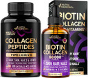 Nutraharmony Liquid Biotin Collagen Drops & Multi Collagen Peptides Capsules