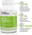 Nutri Supreme, Folate With B6 And B12, Helps Maintain Normal Homocysteine Levels And Cardiovascular Health, 60 Count, Kosher Certified