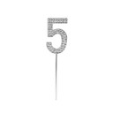 O'Creme Rhinestone Silver-Colored Number-9 Cake Topper 1-1/2 Inch