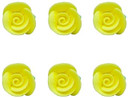 O'Creme Rose Royal Icing Sugar Flower 3/4 Inch High - For Cake Decorating - Decorations For Cakes, Cupcake Toppers - Birthday, Wedding, Valentines, Baby Shower - Set Of 6 Pastel Yellow
