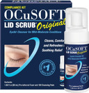 Ocusoft Lid Scrub Original Compliance Kit - Instant Foaming Eyelid Scrub & Lint-Free Wipes - Daily Eyelid Kit To Remove Oil, Dust, Pollen & Eye Makeup - 1.68 Fl Oz & 100 Dry Pads