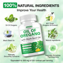 Oil Of Oregano With Black Seed Oil, 400 Softgel Oregano Oil Oapsules Organic, High Carvacrol, Immune & Antioxidant Support