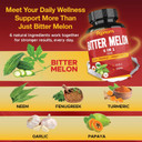 Organic Bitter Melon Extract Capsules - 60 Pills 2 Month - Combined Neem, Fenugreek, Curcumin, Garlic & Papaya