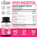 Organic Cadane Myo Inositol & Ashwagandha Capsules With Rhodiola, L-Theanine, Ginkgo Biloba, And More | Supports Body Balance & Digestive | Vegan, Non-Gmo - 90 Capsules