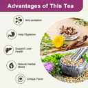 Organic Milk Thistle Tea Bags, 40 Teabags, 3G/Bag - Supports Liver Function, Liver Detox And Overall Health, Certified Free