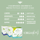 Organyc 100% Certified Organic Cotton Feminine Pads, Moderate Flow, 10 Count