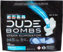 Dude Bombs - Toilet Stank Eliminator Stocking Stuffers - 1 Pack, 40 Pods - Fresh Scent 2-In-1 Stank Eliminator + Toilet Bowl Freshener - Refreshing Blend Of Lavender, Cedar, Lime, And Eucalyptus