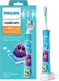 Philips Sonicare For Kids 3+ Bluetooth Connected Rechargeable Electric Power Toothbrush, Interactive For Better Brushing, Turquoise, Hx6321/02