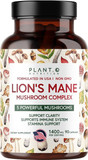 Plant.O Premium Lion'S Mane Supplement, All Natural Nootropics Brain Supplement, 5 Mushroom Complex  LionS Mane, Reishi, Chaga, Maitake, Shiitake For Immunity, Focus, Mood & Memory Boost, 90 Caps