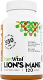 Plantvital Lions Mane Supplement - Organic Lion'S Mane Mushroom Capsules 11,000Mg (10:1 Extract) With 40% Polysaccharides - Immune System And Normal Brain Support Nootropic -2 Month Supply- 120 Count