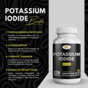 Potassium Iodide130 Mg - Ki Tablets- Potassium130 Mg - Usa Made Potassium Iodine Pills Yodo Naciente, Yoduro De Potasio - 120 Tablets