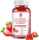 Potassium Magnesium Gummies - High Absorption Magnesium Glycinate & Potassium Citrate 200Mg Plus Omega 3, B6, D3, K2 & Calcium - Chewable Gummy For Immunity & Energy - Strawberry Flavor - 60 Count