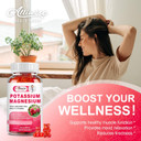 Potassium Magnesium Supplement Gummies With Potassium Citrate 200Mg + Magnesium Glycinate 500Mg For Bone & Muscle Relaxation,Mood & Energy Support.High Absorption Vitamin B6, D3, C.Raspberry Flavor