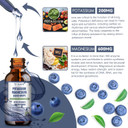 Potassium Magnesium Supplement Liquid Drops - Vitamin K 2 Potassium Supplement Complex Magnesium Glycinate Liquid Citrate Oil High Absorption Potasio Support Bone, Muscle, Leg Cramps, Blueberry