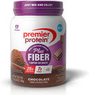 Premier Protein Powder Plus Fiber, 25G Protein, 7G Fiber, Vanilla, No Added Sugar,17 Servings