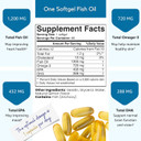 Premium Dha/Epa Omega 3 Fish Oil Pills - Lemon Flavor - 60 Soft Gels | Brain & Heart Health Supplement | High Potency, One-A-Day, 2-Month Supply