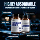 Premium Magnesium Citrate 500Mg Capsules (Citrato De Magnesio) High Absorption Formula Chelated Buffered Citrate To Support Digestion, Bone, Sleep & Muscle Health - 120 Capsules