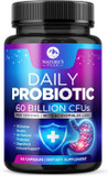 Probiotics 60 Billion Cfu - 10 Strains + Digestive Enzymes & Prebiotics - Best Probiotic For Women & Men, Supports Immune, Gut Health, Occasional Constipation, Diarrhea, Gas & Bloating - 60 Capsules