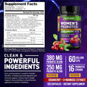 Probiotics For Women - 60 Billion Cfus, 16 Strains, With Cranberry, D-Mannose & Prebiotics - Supports Digestive, Immune, & Vaginal Health - Non-Gmo, Dairy & Gluten-Free - 120 Veggie Capsules