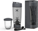 Promixx Pro Shaker Bottle New Edition  Rechargeable, Powerful For Smooth Protein Shakes  Includes Supplement Storage, Bpa Free, 20Oz Cup, Graphite Gray