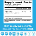 Pure Saffron Extract Capsules, 88.5 Mg, 60 Veggie Capsules For Mood Enhancement, And Energy Support