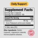 Pureformulas Potassium Supplement Chelated 99 Mg Highly Absorbable Pure Potassium Formula For Energy, Nerve, Muscle, Kidney, Heart, And Skeletal Support, Non-Gmo - 100 Vegetarian Capsules
